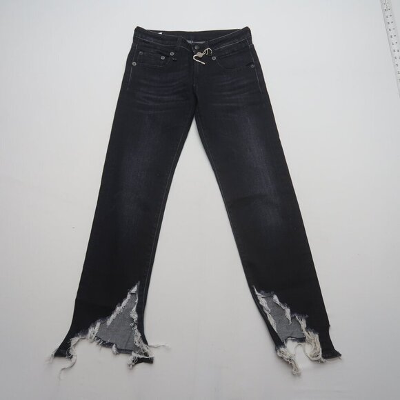 R13 Boy Straight Long Jeans in Dark Moon 24 - Picture 4 of 13